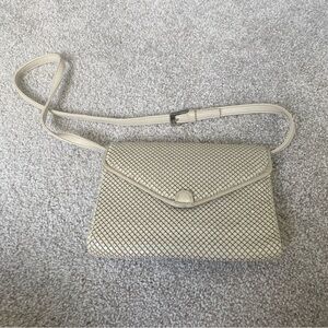 Whiting & Davis Mesh Envelope Cream Colored Purse